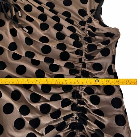 NWT Eva Franco Polkadot Sheath Dress Sz.M Brown Sleeveless Career Cocktail - Picture 10 of 13
